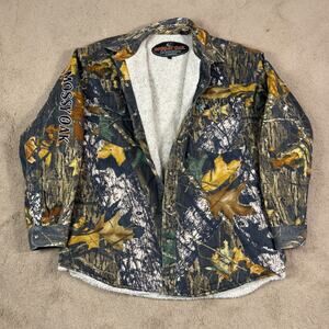 Mossy Oak Western Flannel Fleece Lined Jacket Shacket Snap Up Large
